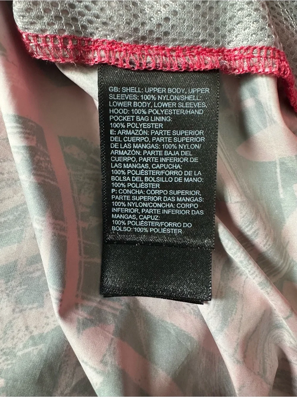 The North Face Pink Patterned Hooded Lightweight Jacket Girls 14/16